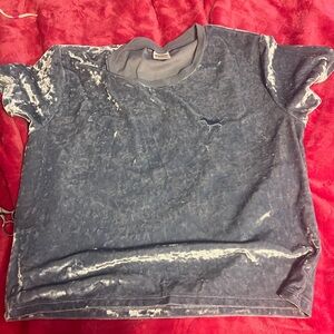 PINK Victoria's Secret Blue Gray Velvet Tee